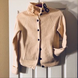 Jcrew beige sweater jacket 100% merino wool